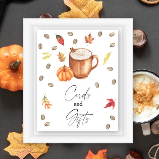 Pompoen Koffie Bruiloftsfeest Kaarten en Cadeaus Poster