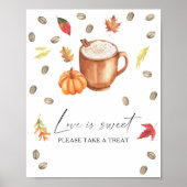pompoen koffie bruiloftsfeest Liefde is zoet Poster (Voorkant)