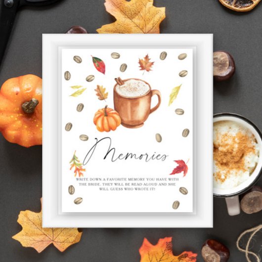 Pompoen koffie herinneringen met de bruid poster