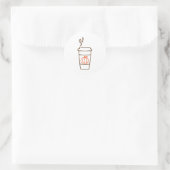 Pompoen Koffiekop Ronde Sticker (Tas)