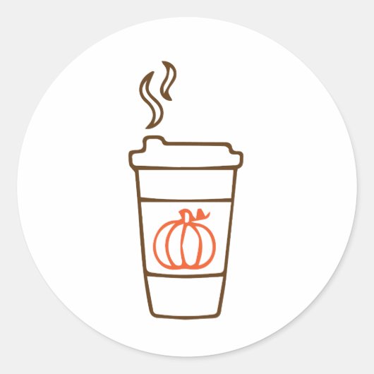 Pompoen Koffiekop Ronde Sticker (Voorkant)