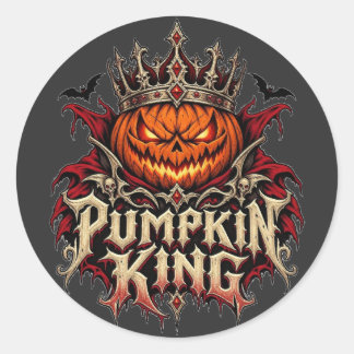 Pompoen Koning Gothic Halloween Ronde Sticker