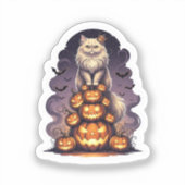 Pompoen koning Perzisch - Perzische kat Halloween Sticker (Voorkant)