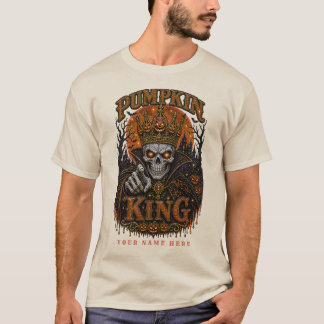 Pompoen Koning Skelet Kroon Halloween Rijnsteen T-shirt