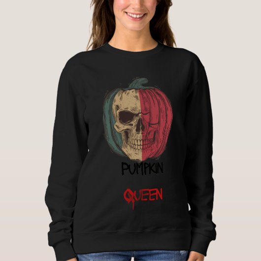 Pompoen Koningin Halloween Trui • Griezelige Sfeer (Voorkant)