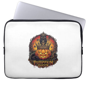 Pompoen Koningin Halloween Uil Spin Zwarte Kat_1 Laptop Sleeve