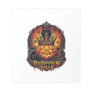 Pompoen Koningin Halloween Uil Spin Zwarte Kat_1 Notitieblok