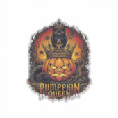 Pompoen Koningin Halloween Uil Spin Zwarte Kat_1 Sticker (Voorkant)