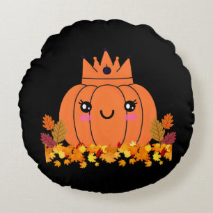 Pompoen Koningin Herfst Esthetische Halloween T- Rond Kussen