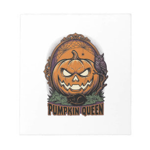 Pompoen Koningin Shirt Vintage Halloween Jack O La Notitieblok