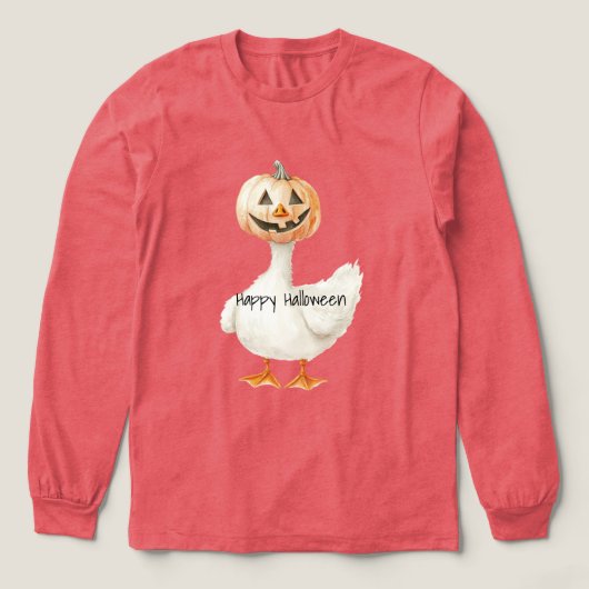 Pompoen Kop Gans Halloween Tri-Blend Shirt (Voorkant)