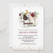 Pompoen koppels baby shower elegante uitnodiging (Voorkant)