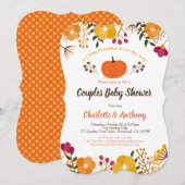 Pompoen koppels baby shower uitnodiging Herfst Her (Voorkant / Achterkant)