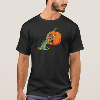 Pompoen Kotsende Candy Corn Regenboog Spooky Kledi T-shirt