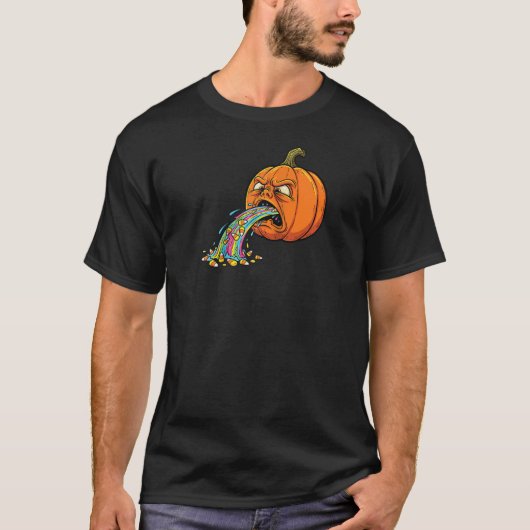 Pompoen Kotsende Candy Corn Regenboog Spooky Kledi T-shirt (Voorkant)