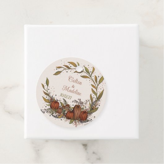 Pompoen krans herfst inspirativiteit bruiloft Herf Bedankjes Labels (In situ)