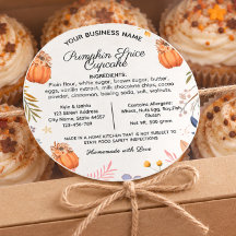 Pompoen kruid cupcake Cottage Law Voedseletiket