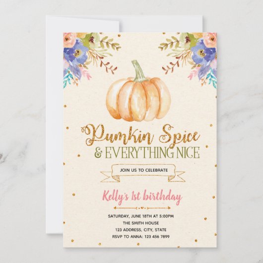 pompoen kruid en alles leuk uitnodiging (Voorkant)