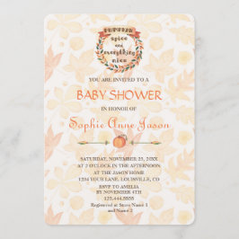 Pompoen kruid herfst Thanksgiving baby shower Kaart