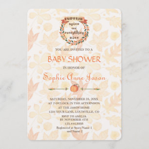 Pompoen kruid herfst Thanksgiving baby shower Kaart