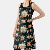 Pompoen Kruid Seizoen Floral Latte Koffie Mok Schort (Insitu)