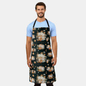 Pompoen Kruid Seizoen Floral Latte Koffie Mok Schort (Gedragen)