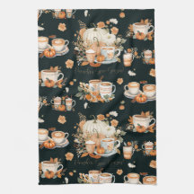 Pompoen Kruid Seizoen Floral Latte Mok Zwart