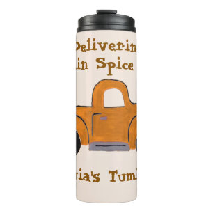 Pompoen Kruid Seizoen PERSONALISEREN Handgeschilde Thermosbeker