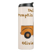 Pompoen Kruid Seizoen PERSONALISEREN Handgeschilde Thermosbeker (Gedraaid links)