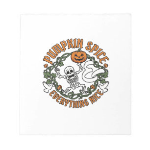 Pompoen Kruiden Alles Leuk Halloween Skelet V Notitieblok