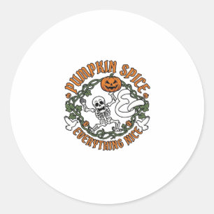 Pompoen Kruiden Alles leuk Halloween Skelet V Ronde Sticker