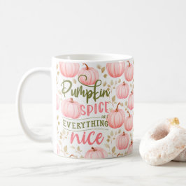 Pompoen Kruiden Alles Leuk Roze Patroon Herfst Koffiemok