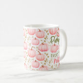 Pompoen Kruiden Alles Leuk Roze Patroon Herfst Koffiemok (Voorkant rechts)