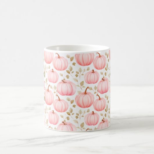 Pompoen Kruiden Alles Leuk Roze Patroon Herfst Koffiemok (Center)