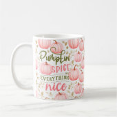 Pompoen Kruiden Alles Leuk Roze Patroon Herfst Koffiemok (Links)
