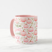 Pompoen Kruiden Alles Nette Roze Patroon Herfst Mok (Voorkant links)