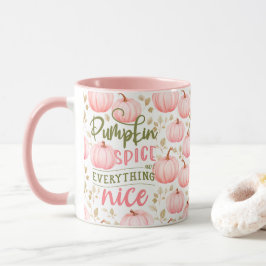 Pompoen Kruiden Alles Nette Roze Patroon Herfst Mok