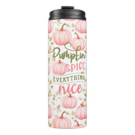 Pompoen Kruiden Alles Nette Roze Patroon Herfst Thermosbeker