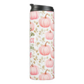 Pompoen Kruiden Alles Nette Roze Patroon Herfst Thermosbeker (Geroteerd rechts)