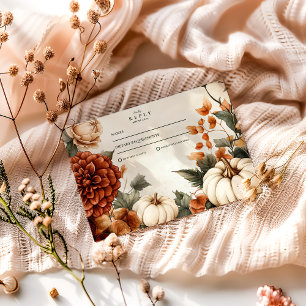 Pompoen Kruiden Elegantie Huwelijk RSVP Kaartje