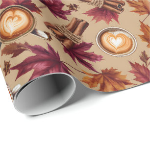 Pompoen Kruiden en Herfstloof Cadeaupapier