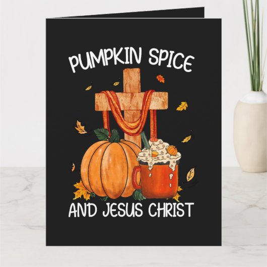 Pompoen Kruiden en Jezus Christus Kaart (Voorkant)