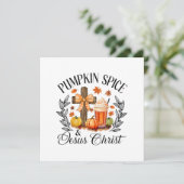 Pompoen Kruiden En Jezus Christus Kruis Pompoen Ch Kaart (Staand voorkant)