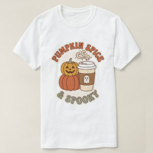 Pompoen Kruiden & Griezelfijne Halloween Koffie On T-shirt