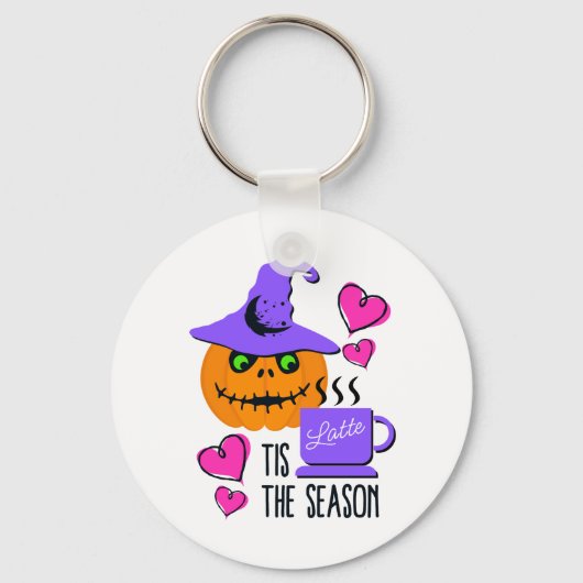 Pompoen Kruiden Halloween Sleutelhanger - Dubbelzi (Voorkant)