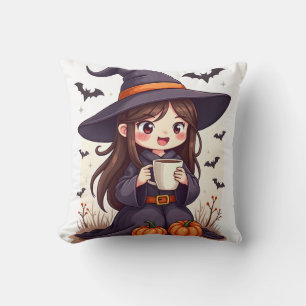 Pompoen Kruiden Heks � Mooie Halloween Koffie Shir Kussen