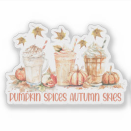 Pompoen Kruiden Herfst Drink Grappige Spreuk Sticker