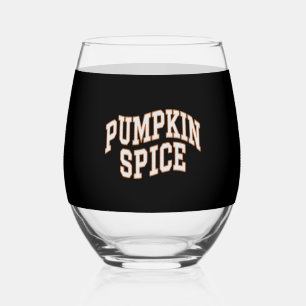 Pompoen Kruiden Herfst T-Shirt Thanksgiving Wijnglas Zonder Voet
