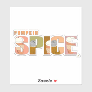 Pompoen Kruiden Herfst Woord Pret Tijd Sticker