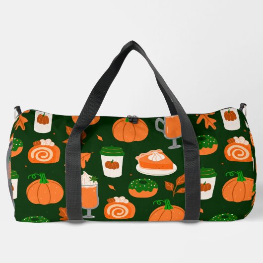 pompoen kruiden koffie donker groen plunjezak (Achterkant)